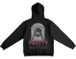 Women’s motorcycle hoodie Dying to Ride tombstone helmet graphic edgy biker apparel Black