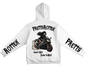 Women’s motorcycle hoodie with burnout rider graphic Good Girls Burn Rubber Pretty Rotten